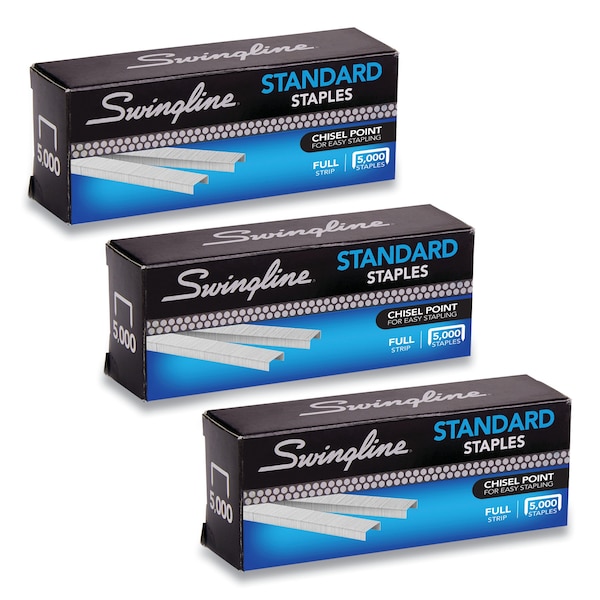 Swingline S.F. 1 Standard Staples, 0.25" Leg, 0.5" Crown, Steel, PK15000, 15000PK S7035104 - main